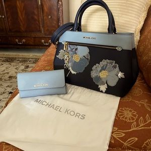 Michael Kors Handbag, Wallet, Key Chain, and dust bag